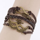 Vintage Multilayer Charm Leather Bracelet 