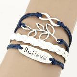 Vintage Multilayer Charm Leather Bracelet 