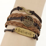 Vintage Multilayer Charm Leather Bracelet 