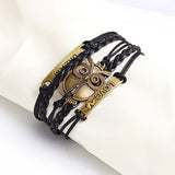 Vintage Multilayer Charm Leather Bracelet 