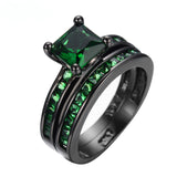 Gorgeous Green Zircon Wedding Band Ring 