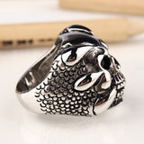 Vintage Gothic Skeleton Mens Biker Ring