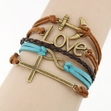 Vintage Multilayer Charm Leather Bracelet 