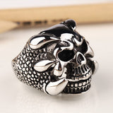 Vintage Gothic Skeleton Mens Biker Ring