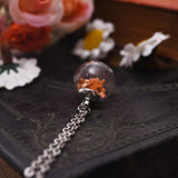 2017 Wish Glass Bottle Flower Pendant Necklace 