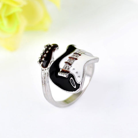 Punk Style Bright Colorful Glazed Guitar Ring 