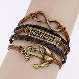 Vintage Multilayer Charm Leather Bracelet 