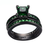 Gorgeous Green Zircon Wedding Band Ring 