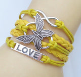 NEW Hot Fashion Leather vivid butterflies Bracelet