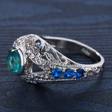 Fashion Jewelry Vintage Light Blue Wedding Ring 