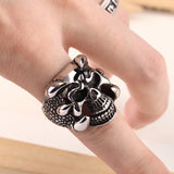 Vintage Gothic Skeleton Mens Biker Ring