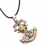  One Piece Skull Anchor Rope Chain Necklace