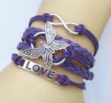 NEW Hot Fashion Leather vivid butterflies Bracelet