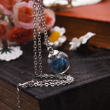 2017 Wish Glass Bottle Flower Pendant Necklace 