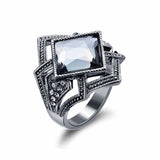 Fashion Jewelry Gun Plated Geometric Finger Rings