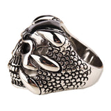 Vintage Gothic Skeleton Mens Biker Ring