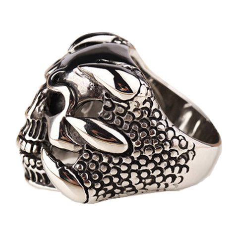 Vintage Gothic Skeleton Mens Biker Ring