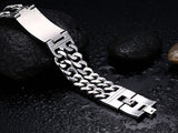 Stainless Steel Skull Double Chain Charm Bracelet