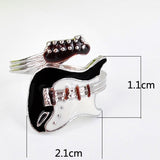 Punk Style Bright Colorful Glazed Guitar Ring 