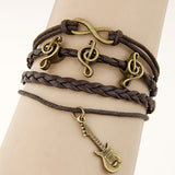 Vintage Multilayer Charm Leather Bracelet 