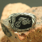 Stainless Steel Eagle Biker Silver Ring