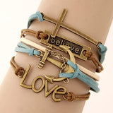 Vintage Multilayer Charm Leather Bracelet 